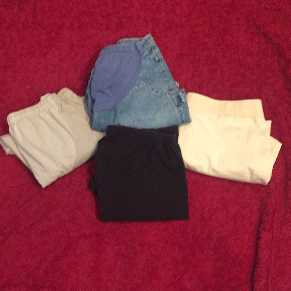 Maternity shorts and maternity capris.